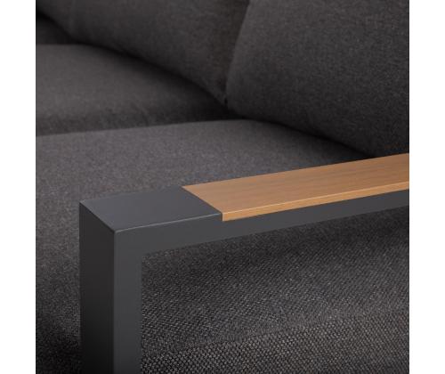 Puutarhakalustesarja RIO kulmasohva ja pöytä, tummanharmaa