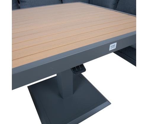 Puutarhakalustesarja PARKER pöytä, kulmasohva ja 2 tuolia, harmaa