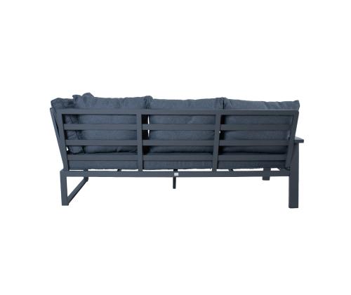 Puutarhakalustesarja PARKER pöytä, kulmasohva ja 2 tuolia, harmaa