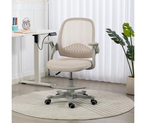 Lasten työpajatuoli EMMY jalkatuella 59x57xH87-99cm, beige väri