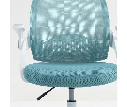 Lasten työpajatuoli EMMY jalkatuella 59x57xH87-99cm, turkoosi sininen väri