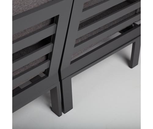 Puutarhakalustesarja RIO kulmasohva ja pöytä, tummanharmaa