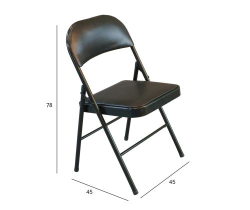 Taittuva tuoli PIKNIK musta/PU