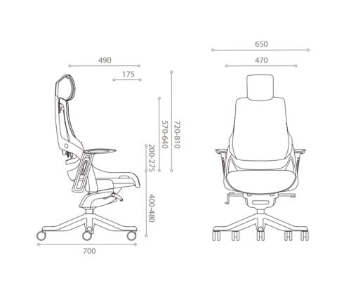 Tietokonetuoli/työtuoli WAU 70x70xH112-129cm, runko harmaa/valkoinen