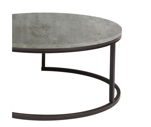 Sohvapöytä BRITU D80xH35cm, harmaa, MDF, metalli