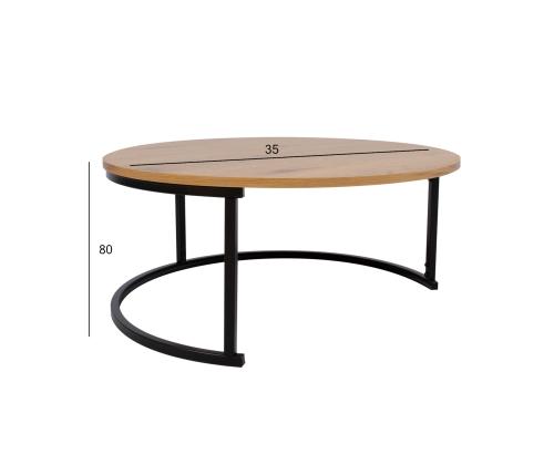 Sohvapöytä BRITU D80xH35cm, vaalea puu