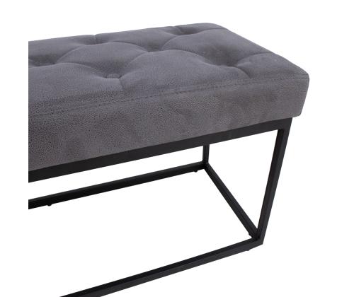 Penkki BRIGITE 100x35xH47cm, harmaa, metalli, polyesterikangas