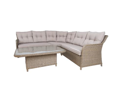 Puutarhakalusteet PACIFIC pöytä ja kulmasohva