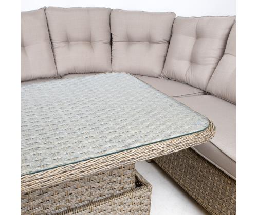 Puutarhakalusteet PACIFIC pöytä ja kulmasohva