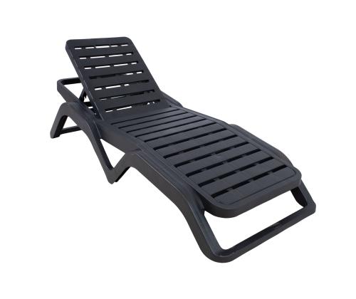 Lepotuoli SCIROCCO 71x187xH44cm, tummanharmaa, muovia