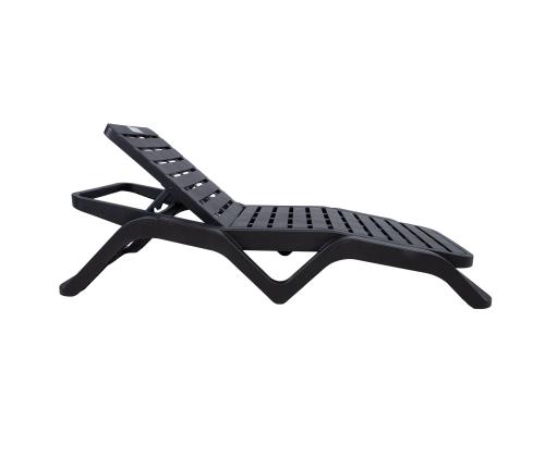 Lepotuoli SCIROCCO 71x187xH44cm, tummanharmaa, muovia