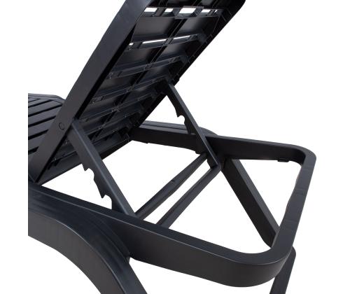 Lepotuoli SCIROCCO 71x187xH44cm, tummanharmaa, muovia