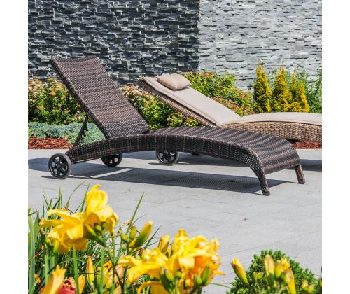 Lepotuoli WICKER 73x196xH99cm, tummanruskea, alumiini, muovipunos