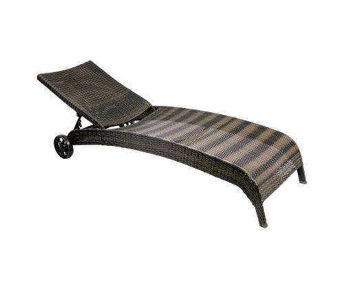 Lepotuoli WICKER 73x196xH99cm, tummanruskea, alumiini, muovipunos