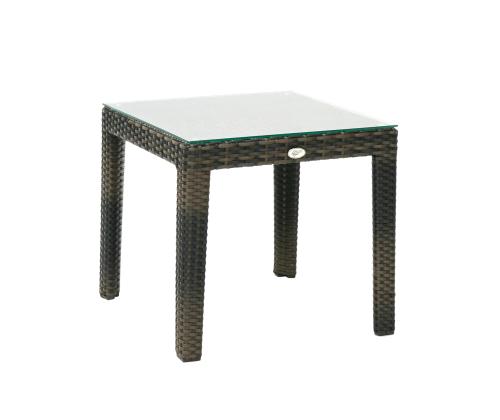 Sivupöytä WICKER 50x50xH45cm, tummanruskea, alumiini, muovipunos