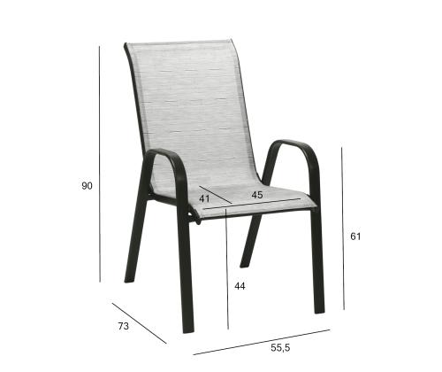 Tuoli DUBLIN 55,5x73xH90cm, hopeanharmaa
