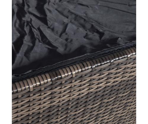 Tyynynpäällinen WICKER 122x52xH62cm, tummanruskea