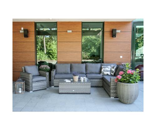Modulaarinen sohva GENEVA 2-istuttava 132x81xH78cm, oikealla käsinojalla, harmaa