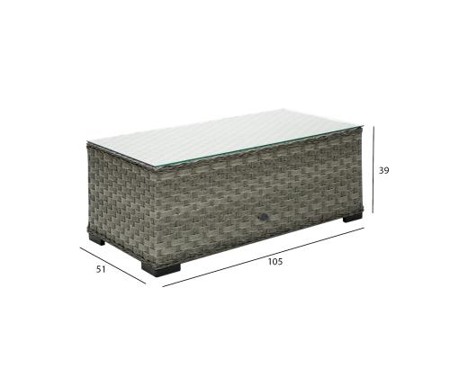 Sohvapöytä GENEVA 105x51xH39cm, harmaa