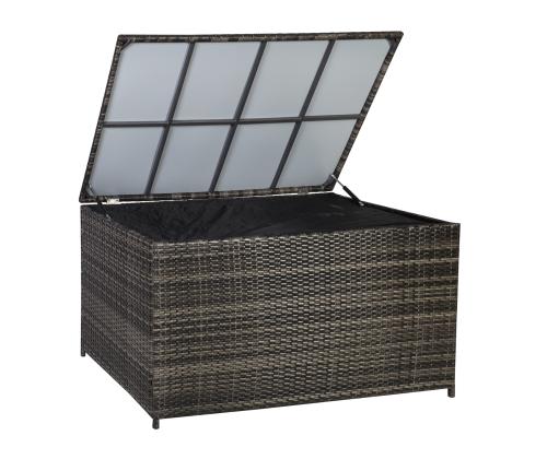 Tyynyliina WICKER 140x80xH65cm, tummanruskea, teräsrunko, muovipunos