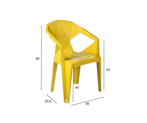 Työkalu MUZE 56x50,6xH80cm, sinapinkeltainen muovi