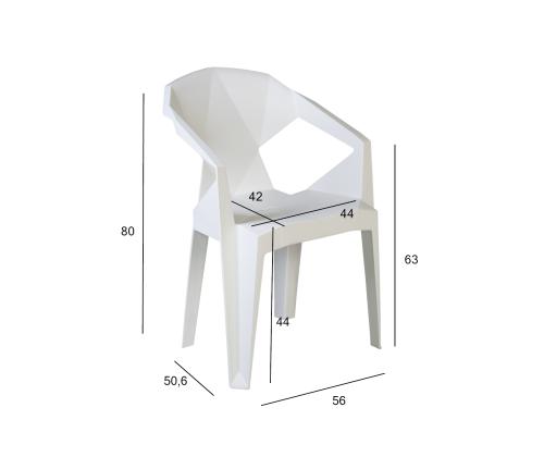Työkalu MUZE 56x50,6xH80cm, valkoinen muovi