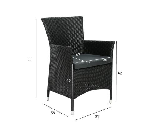 Tuoli WICKER-1 61x58xH86cm, musta