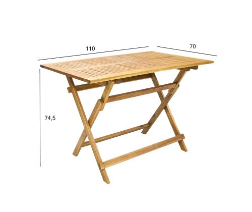 Pöytä FINLAY 110x70xH74,5cm, akaasia