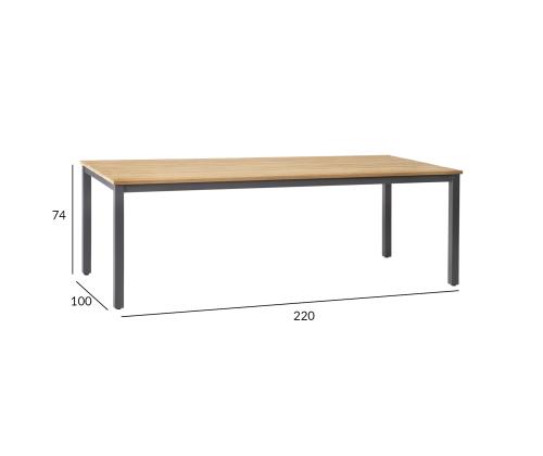 Pöytä MONTANA 220x100xH76cm, tiikki