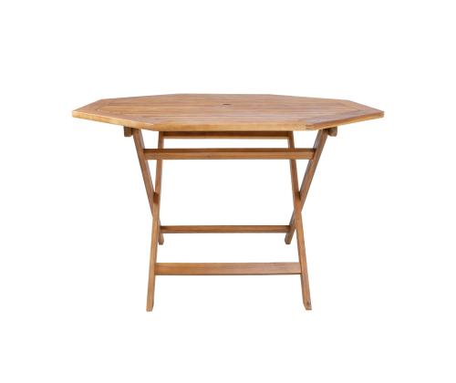 Pöytä FINLAY 120x120xH72cm, 8-kulmainen, akaasia