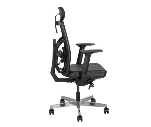 Tietokonetuoli/työtuoli TUNE 70x70xH111-128cm, musta nahka