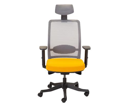 Tietokonetuoli/työtuoli ANGGUN, 70x70xH116-130,5cm, keltainen, polyesterikangas, muovi