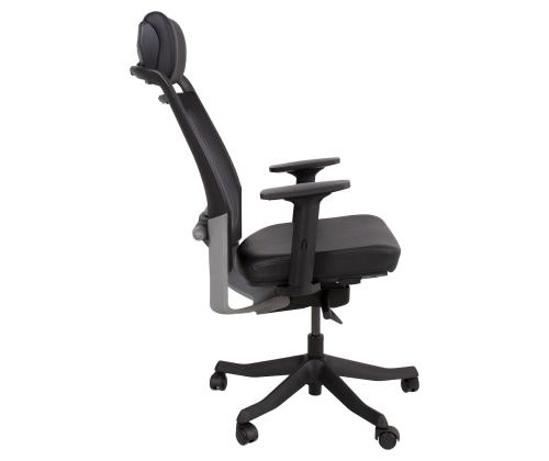 Tietokonetuoli/työtuoli FULKRUM 70x70xH114-129cm, musta nahka