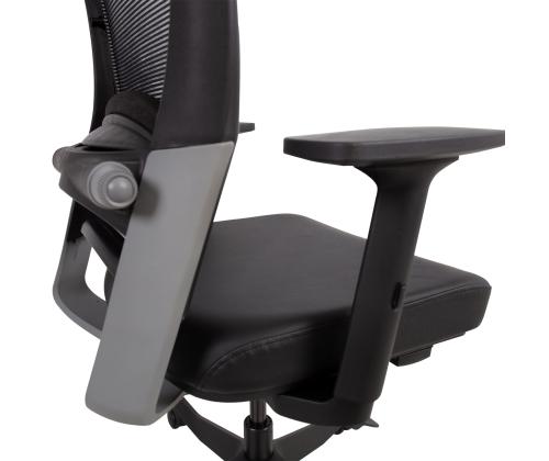 Tietokonetuoli/työtuoli FULKRUM 70x70xH114-129cm, musta nahka