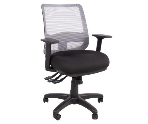 Tietokonetuoli/työtuoli SAGA, 65,5x64xH94,5-114cm, musta/harmaa, polyesterikangas, muovi