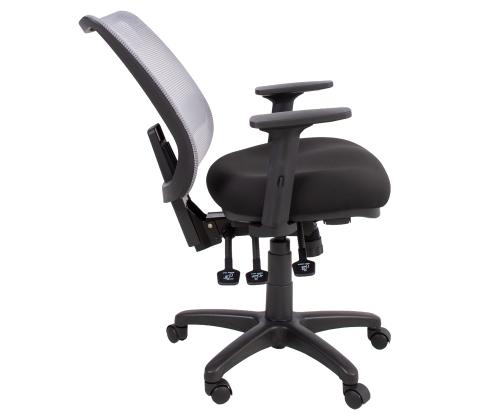 Tietokonetuoli/työtuoli SAGA, 65,5x64xH94,5-114cm, musta/harmaa, polyesterikangas, muovi