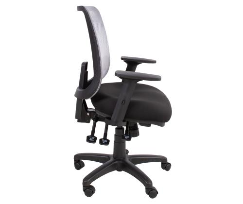 Tietokonetuoli/työtuoli SAGA, 65,5x64xH94,5-114cm, musta/harmaa, polyesterikangas, muovi