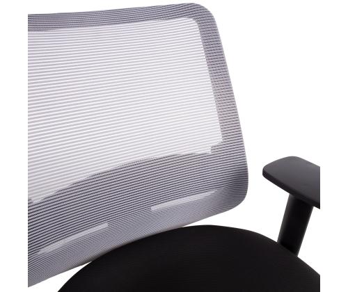 Tietokonetuoli/työtuoli SAGA, 65,5x64xH94,5-114cm, musta/harmaa, polyesterikangas, muovi