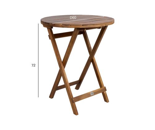 Pöytä GWEN D60xH72cm, akaasiapuu