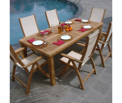 Pöytä BALI 220x100xH75cm, tiikki