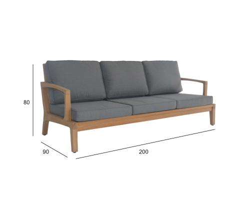 Sohva MALDIVE 3-istuttava 210x89xH86cm, tiikki