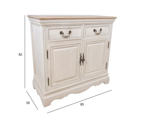 Kumut SAMIRA, jossa 2 ovea ja 2 laatikkoa, 85x39xH82cm