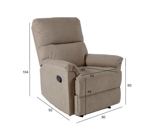 Nojatuoli GUSTAV manuaalinen lepotuoli, tumma beige