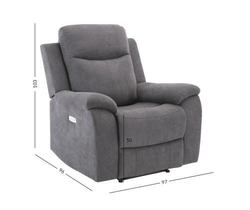 Nojatuoli MILO sähköinen lepotuoli, harmaa