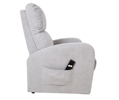 Nojatuoli BARNY electric lift recliner 72x93xH104cm, vaaleanharmaa väri