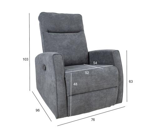 Nojatuoli EDDY manuaalinen lepotuoli, kääntyvä ja keinuva, harmaa