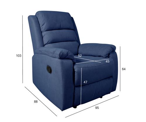 Nojatuoli MANUEL manuaalinen lepotuoli, tummansininen