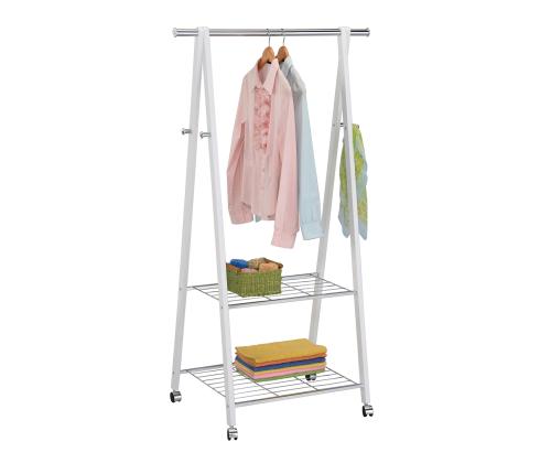 Stange FOREST 2 hyllyllä ja 4 hyllyllä 85x52xH152cm, materiaali: mänty / teräs, väri: valkoinen / kromi