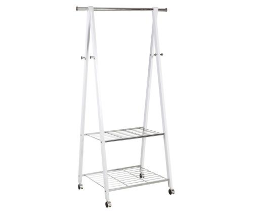 Stange FOREST 2 hyllyllä ja 4 hyllyllä 85x52xH152cm, materiaali: mänty / teräs, väri: valkoinen / kromi