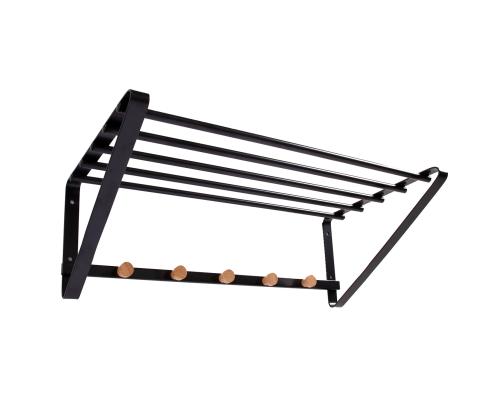 Seinäteline - hylly FOREST 60x33x20cm, musta